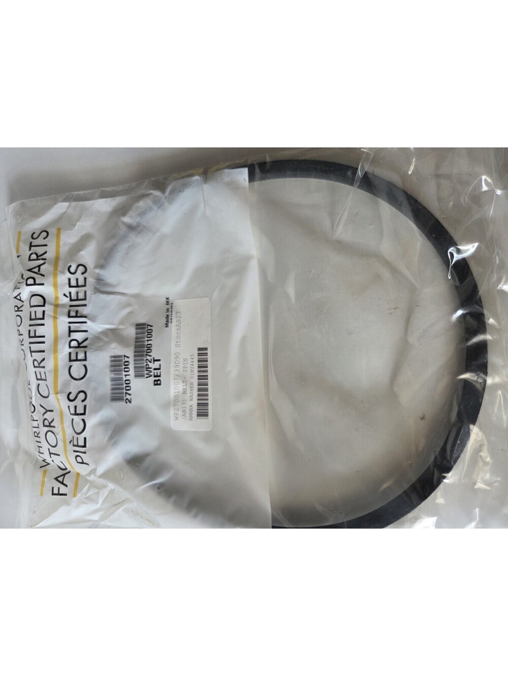 New Genuine OEM Whirlpool Washer Washing Machine Drive Belt WP27001007 A22